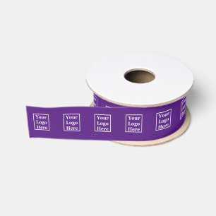 Business Royal Purple Your Logo Here Template Grosgrain Ribbon