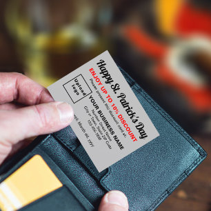 Business Saint Patrick Gray Discount Card
