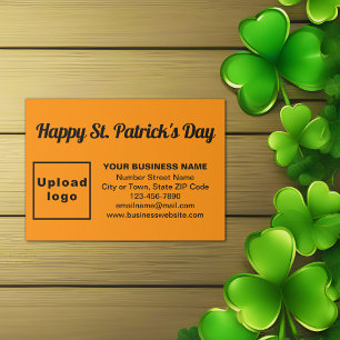 Business Saint Patrick Greeting on Orange Colour Enclosure Card