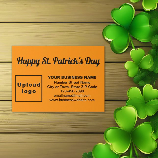 Business Saint Patrick Greeting on Orange Colour Enclosure Card (Orange Saint Patrick business enclosure card)