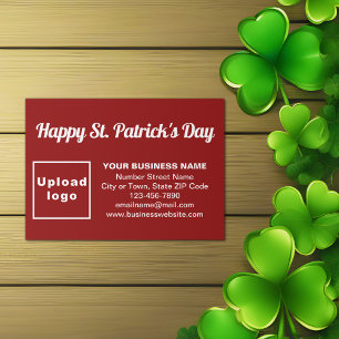 Business Saint Patrick Greeting on Red Enclosure Card