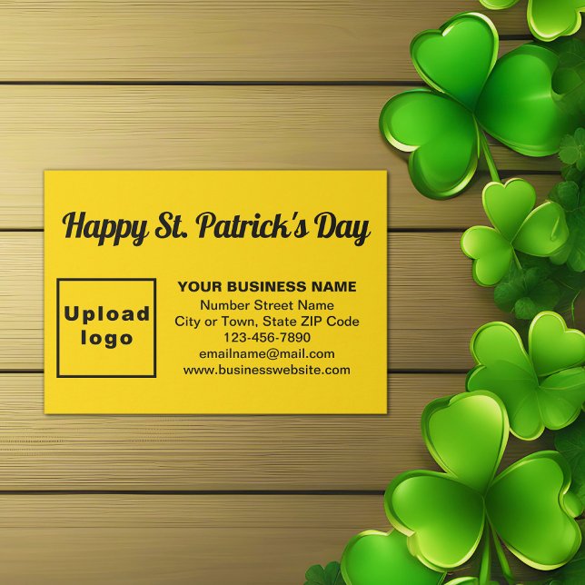 Business Saint Patrick Greeting on Yellow Enclosure Card (Yellow Saint Patrick business enclosure card)