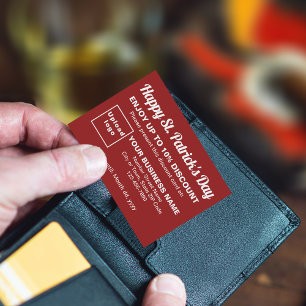 Business Saint Patrick Red Discount Card