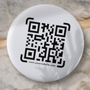 Business Scan Me QR Code Website Modern Simple 2 Inch Round Button