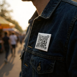 Business Scan Me QR Code Website Modern Simple 2 Inch Square Button