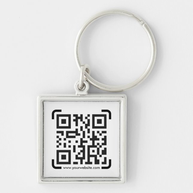 Business Scan Me QR Code Website Modern Simple Keychain (Front)
