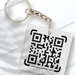 Business Scan Me QR Code Website Modern Simple Keychain