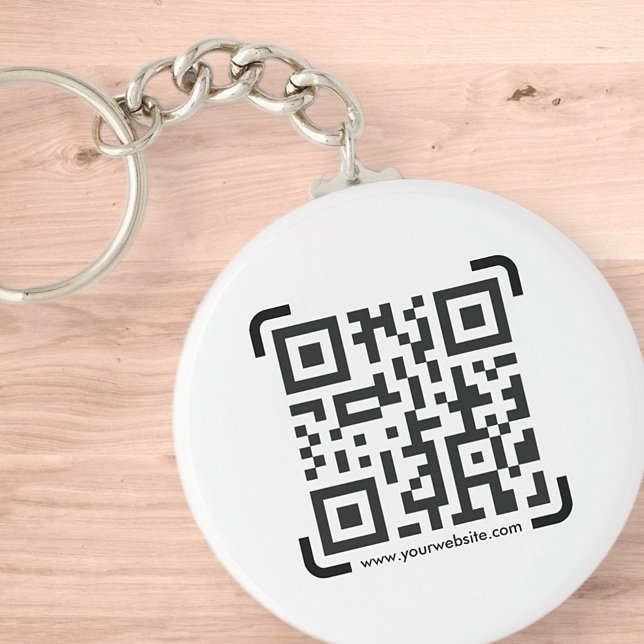 Business Scan Me QR Code Website Modern Simple Keychain (Creator Uploaded)