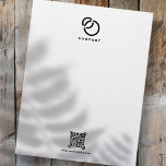 Business Scan Me QR Code Website Modern Simple Letterhead<br><div class="desc">Design is modern and simple. Add your own QR code.</div>