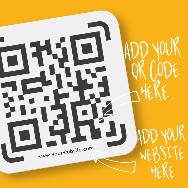 Business Scan Me QR Code Website Modern Simple Square Sticker (Creator Uploaded)