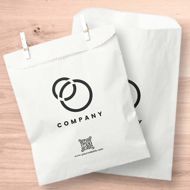 Business Scan QR Code Website Logo Modern Simple Favour Bag (Creator Uploaded)
