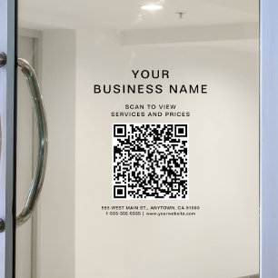 Business Scan To Connect QR Code Window Cling