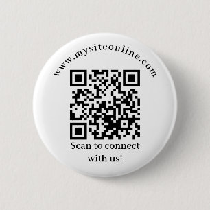 Business scannable QR code 2 Inch Round Button