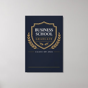 Business School Graduate 2026 Custom Canvas Print
