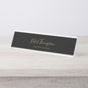 Business Script Elegant Signature  Desk Name Plate