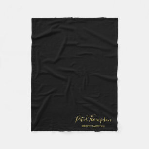 Business Script Elegant Signature Fleece Blanket