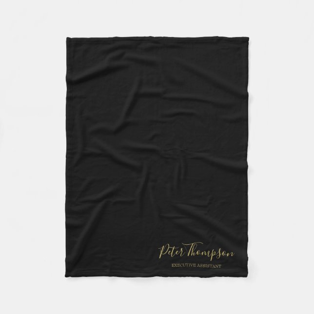Business Script Elegant Signature Fleece Blanket (Front)