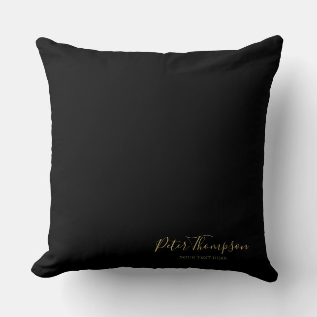 Business Script Elegant Signature Throw Pillow (Front)