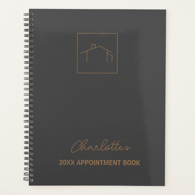 Business Script House Logo Appointment Book Planner (Front)