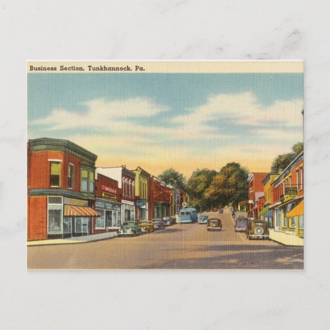 Business Section, Tunkhannock, Pennsylvania Postcard (Front)