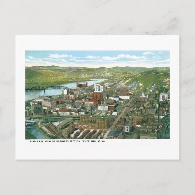 Business Section, Wheeling, West Virginia Postcard (Front)