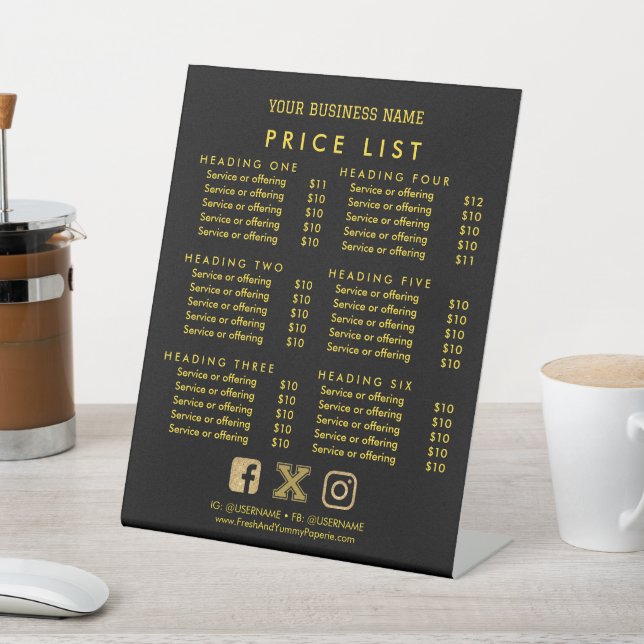 Business Services Price List Scan to Pay CashApp V Pedestal Sign (In SItu)