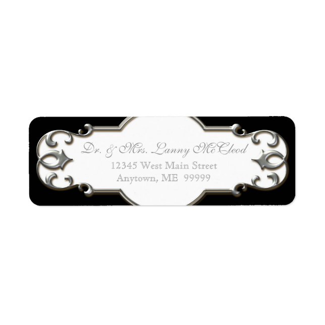 Business Shipping Classic Baroque Swirl Circle (Front)