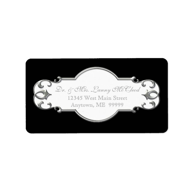 Business Shipping Classic Baroque Swirl Circle Label (Front)