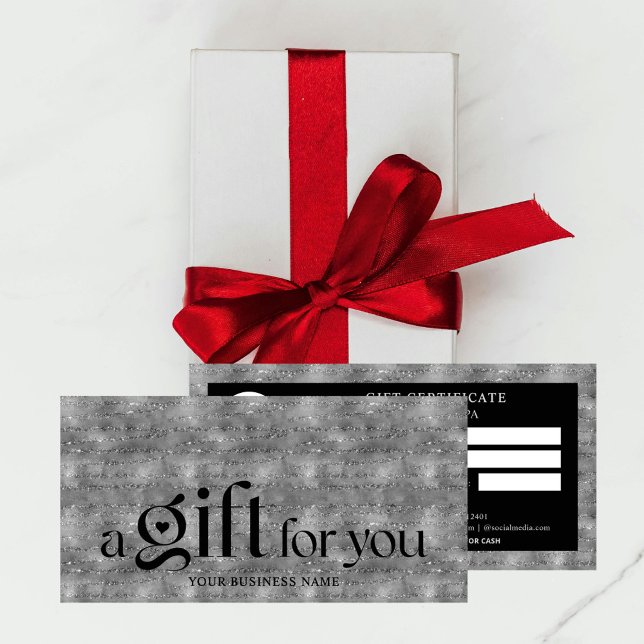 Business Silver Black Holidays Gift Certificate  (Creator Uploaded)