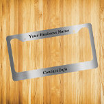 Business Silver Metal Look Contact Custom License Plate Frame<br><div class="desc">This design may be personalized in the area provided by changing the photo and/or text. Or it can be customized by choosing the click to customize further option and delete or change the colour, the background, add text, change the text colour or style, or delete the text for an image...</div>