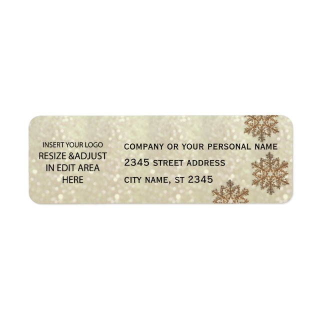 Business simple / insert logo glittery snowflake (Front)