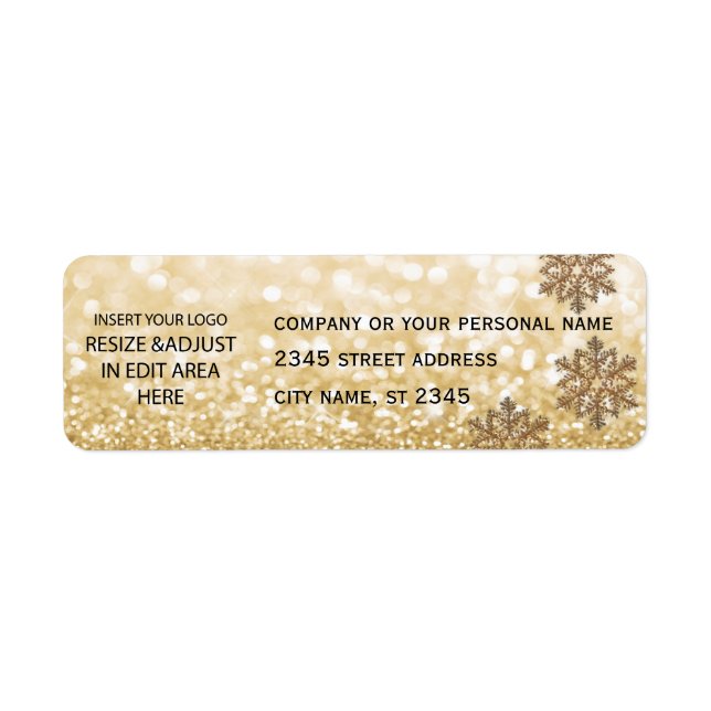 Business simple/ insert logo glittery snowflake (Front)