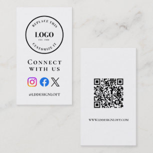 Business Social Media QR code website Custom logo Card