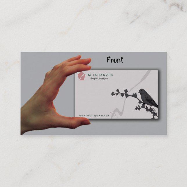 Business Sparrow, 3.5" x 2.0", 100 pack, Card (Front)