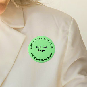 Business St. Patrick Greeting on Light Green Round 3 Inch Round Button