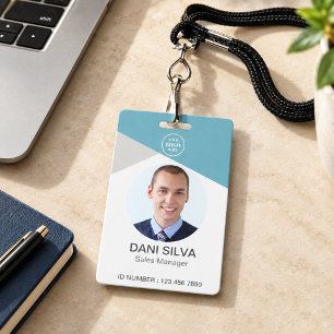 Business Staff Employee Uniform Photo Barcode  Badge