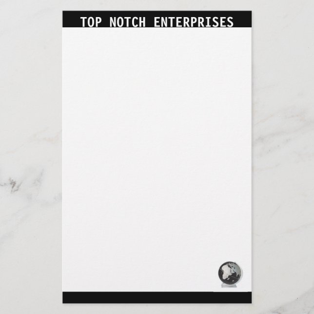 Business Stationary Black and White Stationery (Front)