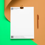 Business Stationary Template With Logo And QR Code Letterhead<br><div class="desc">Personalize this modern and simple Letterhead template, to provide your customers and clients with important information in relation to your business especially with the QR code. Add your full contact details, All text style, colours, sizes can be modified to fit your needs. If you need help or matching items, please...</div>