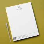 Business Stationary Template With Logo And QR Code Letterhead<br><div class="desc">Personalize this modern and simple Letterhead template, to provide your customers and clients with important information in relation to your business especially with the QR code. Add your full contact details, All text style, colours, sizes can be modified to fit your needs. If you need help or matching items, please...</div>