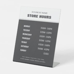 Business Store Hours Professional Modern Pedestal  Sign