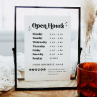 Business Store Open Hours Vintage Shop Sign