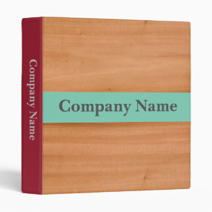 Business stylish faux wood and pale aqua blue binder