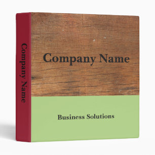 Business stylish faux wood and pale lime green binder