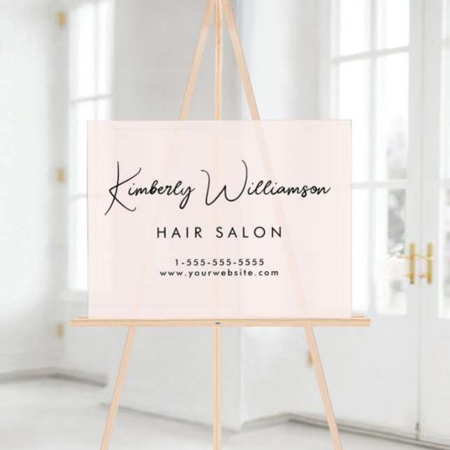 Business Stylish Signature Script Pink Frosted Acrylic Sign (Business Stylish Signature Script Pink Frosted Acrylic Sign)