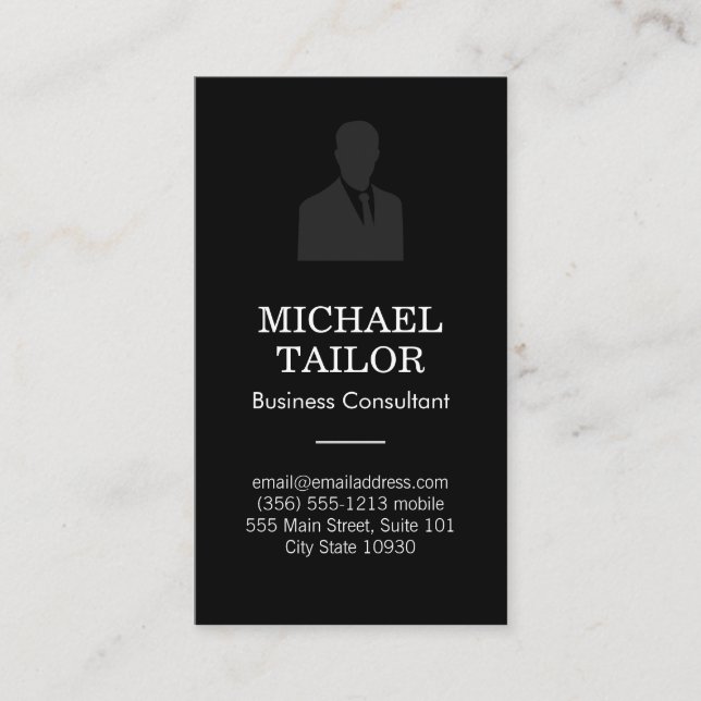 Business Suit Icon Business Card (Front)