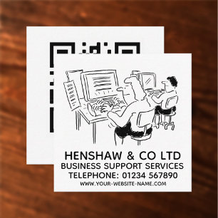 Business Support Services Promotional Square Business Card