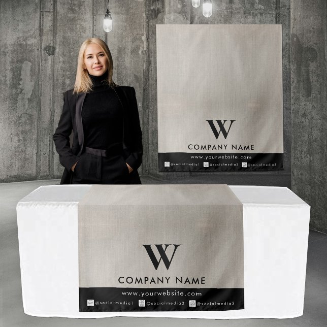 Business Table Runner Banner Linen Social Media Tapestry (Business Table Runner Banner Linen Social Media Tapestry)