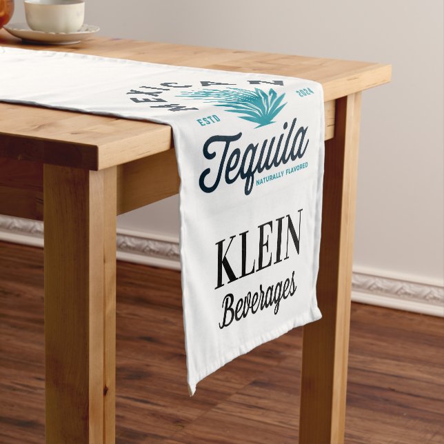 Business Table Runner With Your Logo and Text (In Situ)