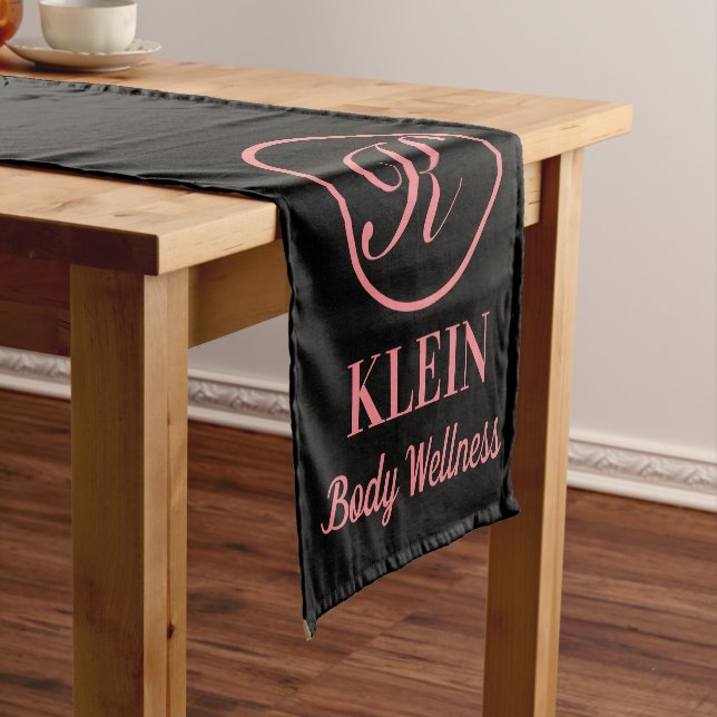 Business Table Runner With Your Logo and Text (In Situ)