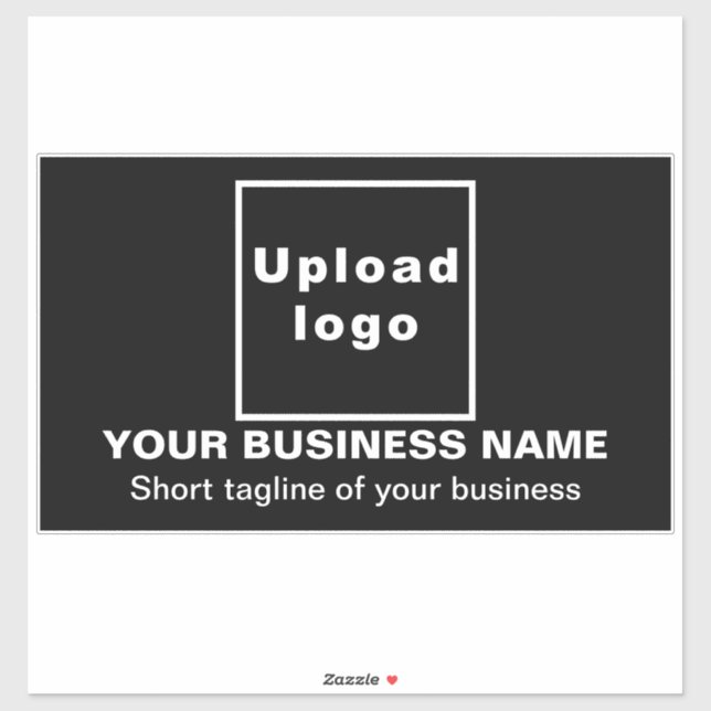 Business Tagline on Black Large Rectangle Vinyl (Sheet)